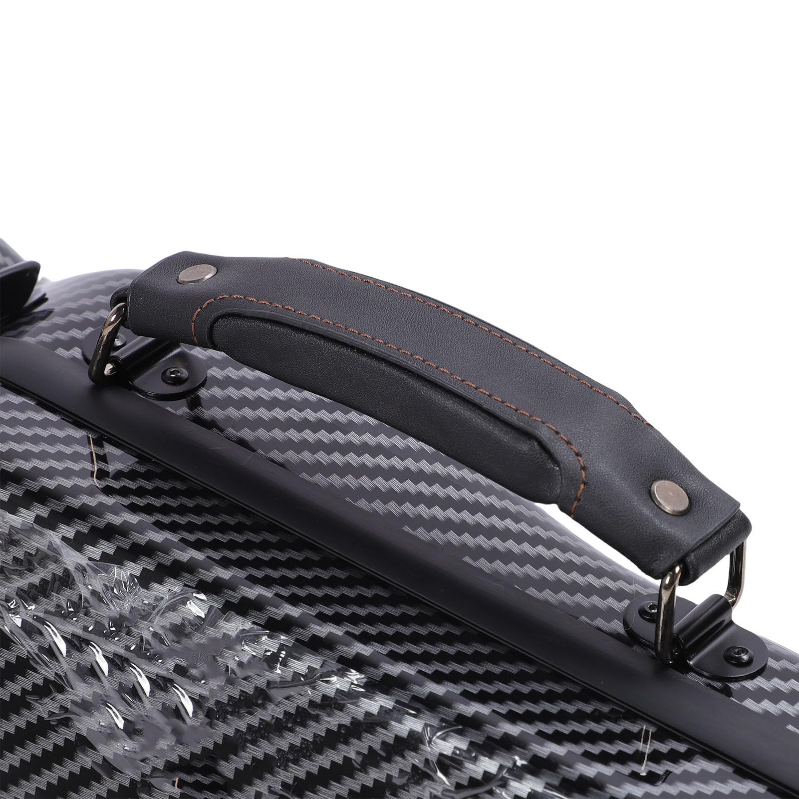 banapoy Custodia per Violino, 4/4 Intero Leggero in Fibra di Carbonio con Igrometro Incorporato, Cinghie per Spalle e Chiusure in Acciaio Inossidabile, Antigraffio, Nero