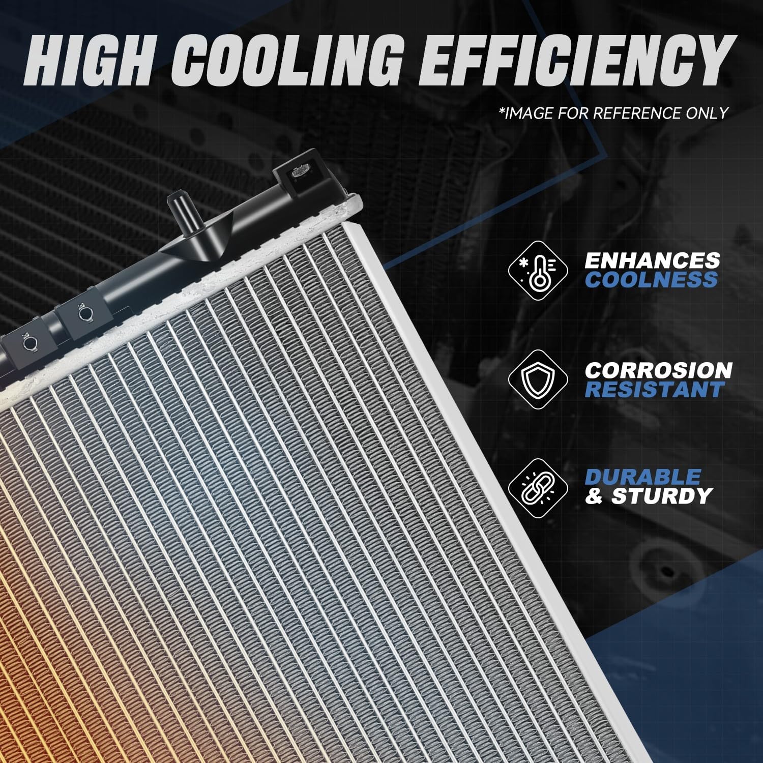 Auto Dynasty Radiator Compatible with 2005 Dodge Neon SX 2.0L SOHC, DPI 2845 Aluminum Core Radiator Replacement with TOC, 1-Row, 1-1/4" Inlet / 1-3/8" Outlet