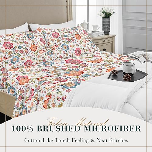 Miniatura 5 de YIYEA Juego de sábanas tamaño Queen, lujosas sábanas de microfibra de doble cepillado de 1800 hilos, calidad hotelera, para cama tamaño Queen, extra