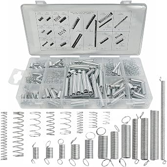200PCS Compression Spring Extension Spring Assortment Kit, 20 Different Sizes Assorted Little Steel Spring for Shop and Home Repairs