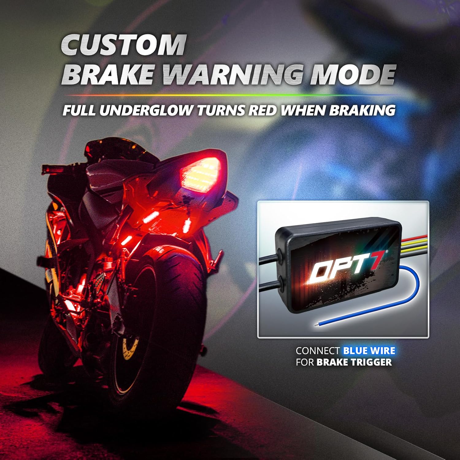 OPT7 12pcs Motorcycle LED Strip Lights with App & Remote Control, RGB Multicolor & Sound Sync Neon Accent Bike Underglow Lighting Kit, 12V Switch for Harley Honda Yamaha Kawasaki, Easter Gifts