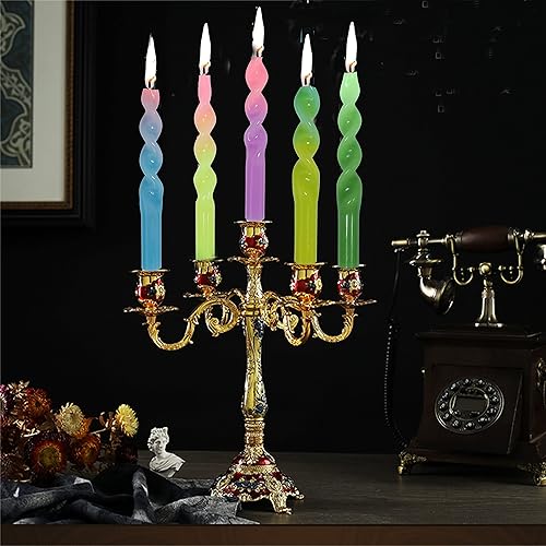 Miniatura 7 de Juego de velas cónicas en espiral de 10 pulgadas, velas trenzadas de 2 colores, hechas a mano, sin goteo, para boda, celebración, aniversario,