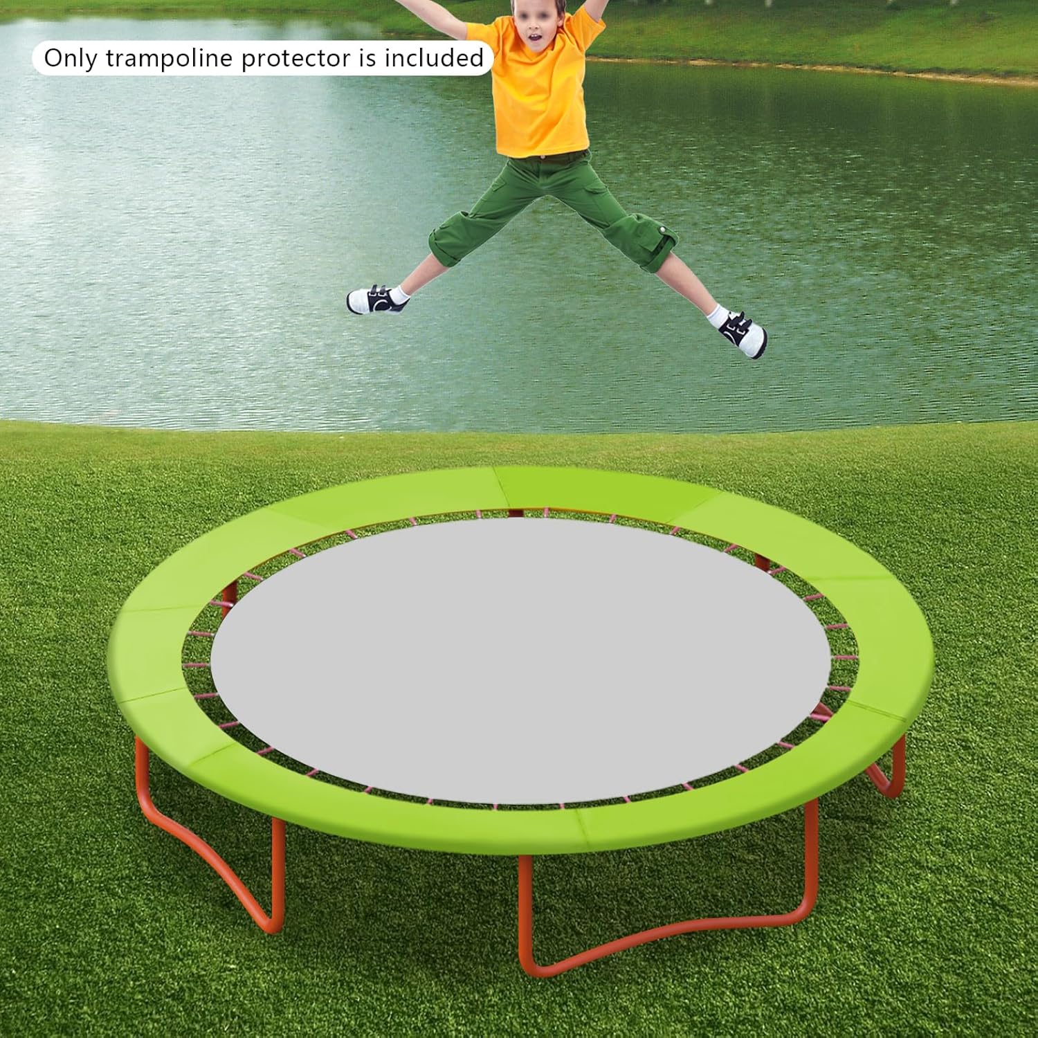 Trampoline Pad 15FT 16FT 14FT 12FT 10FT 8FT Trampoline Replacement Safety Pad, Waterproof, Tear-Resistant, Sun-Resistant Safety Spring Cover Round Frame Pad, Trampoline Pad Replacement (10FT Green)