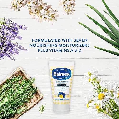 Miniatura 4 de Balmex Ungüento curativo multiusos y protector de la piel para sarpullido y rozaduras del pañal, con vaselina, 7 humectantes y vitaminas A y D,