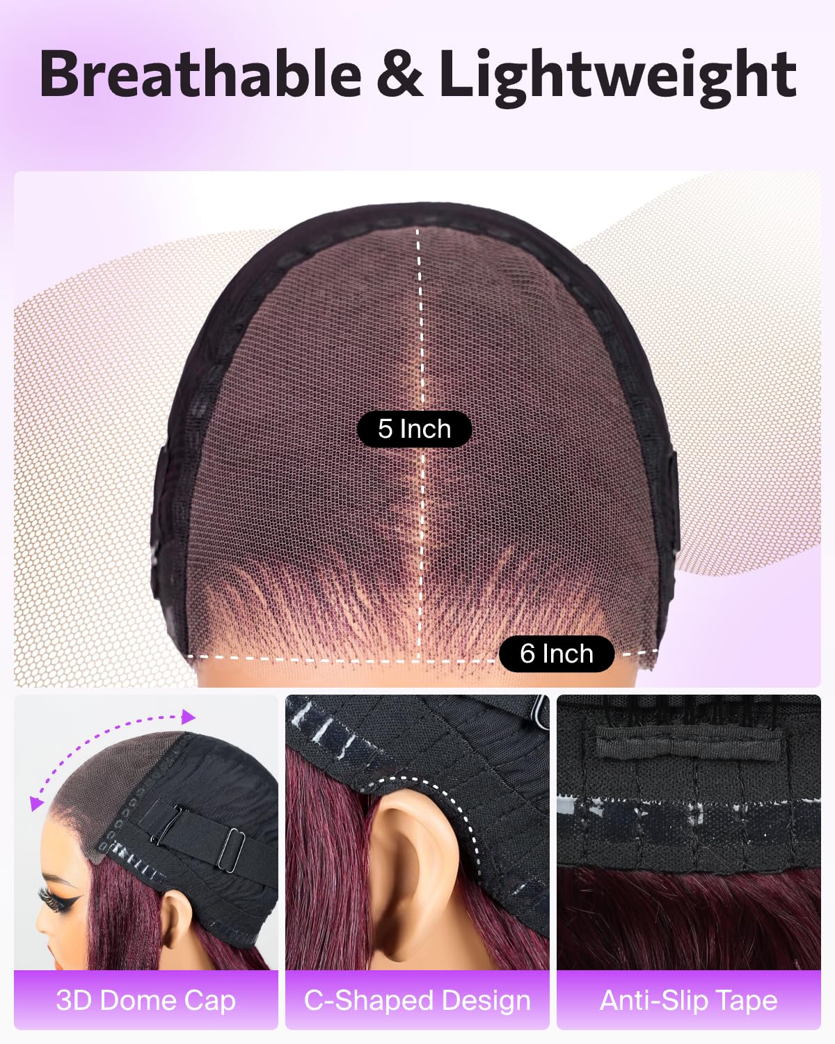 Megalook hair Salon-Quality Glueless Wigs Human Hair 220% Density Straight Wigs 12A Pre Plucked Pre Cut Bleached Knots 6x5 HD Lace Closure Wig Light