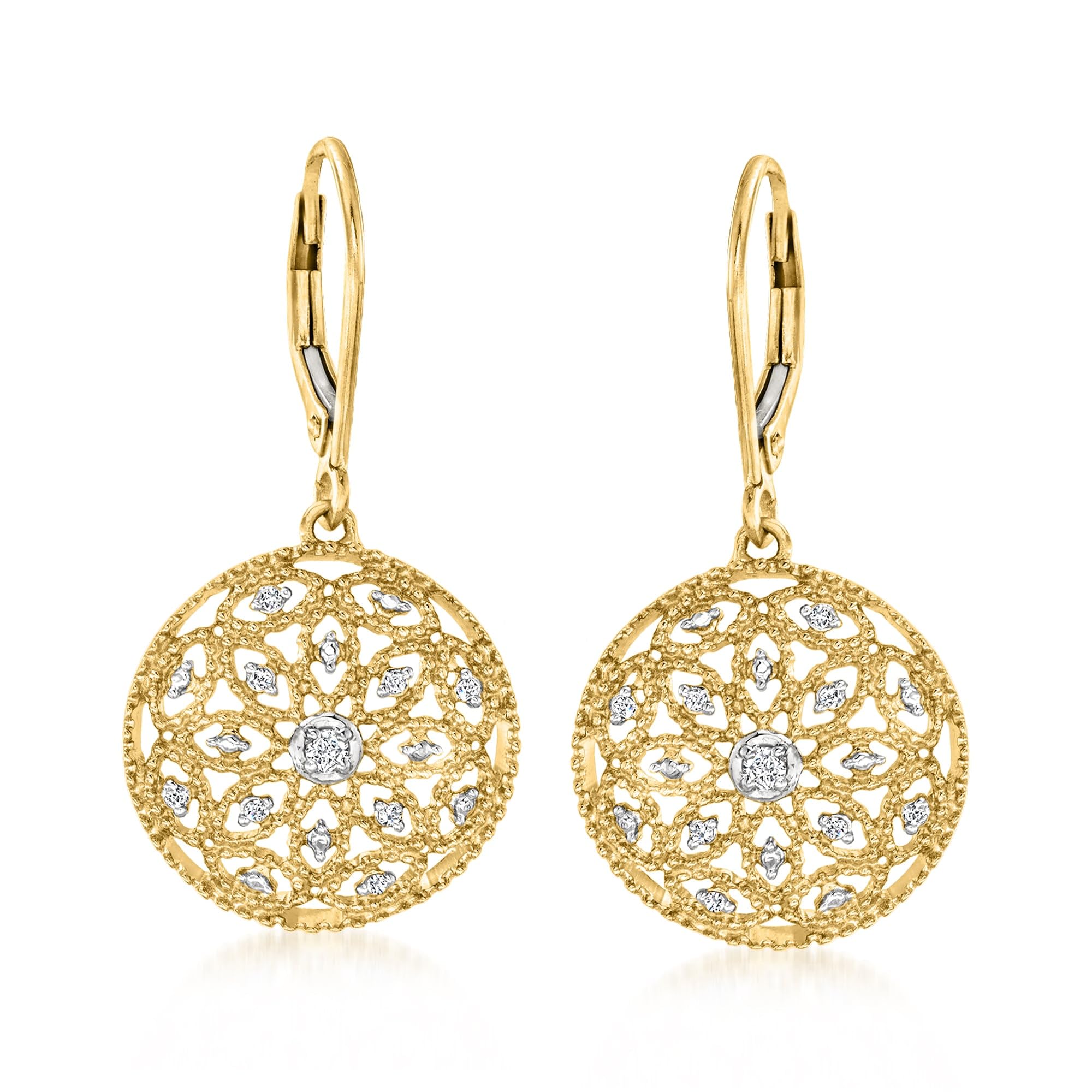 Ross-Simons Diamond Circle Drop Earrings