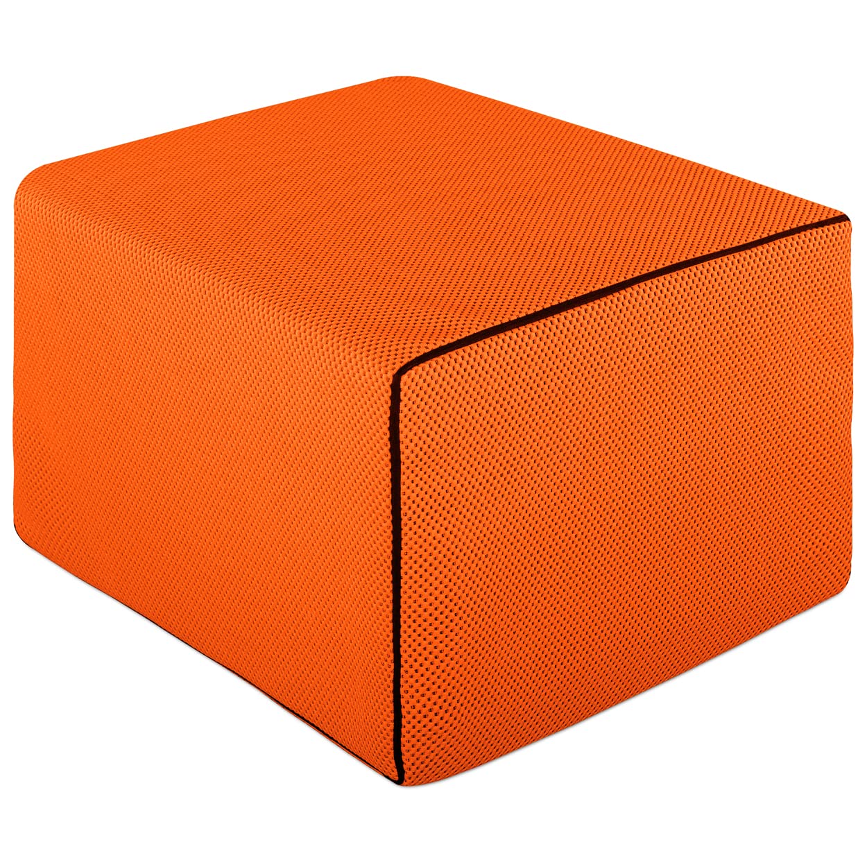 EVERGREENWEB - Pouf Letto con Rivestimento Arancio Sfoderabile trasformabile in Confortevole Materasso Singolo 80x190 WATERFOAM Alto 15cm Pieghevole 3 Pezzi Multiuso Puff Futon Salvaspazio