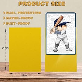 Homthy 100 Count Matte Card Sleeves for Trading Cards, Standard Size Protective Sleeves Deck Card Protectors Fit for Baseball Cards, Sports Cards, MTG, Yugioh Card Game Card Standard Cards (Yellow)