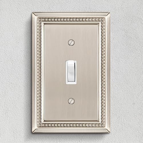 Vista 7 de Henne Bery Sunken Pearls - placa decorativa de pared para interruptor (Palanca simple, 2 unidades, níquel satinado)