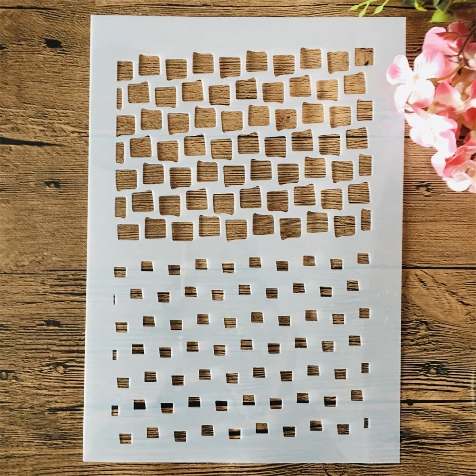 Lot de 8 pochoirs réutilisables pour peinture, format A4, 29 cm, géométrie demi-texture, modèles de dessin pour peinture sur bois, mur, porte, toile, décoration d'intérieur