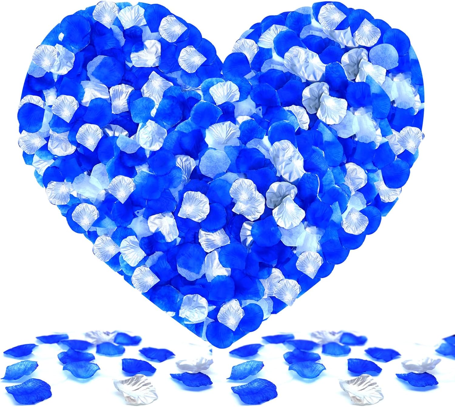 keepsweat 1200 Pcs Rose Petals,Blue White Silver Rose