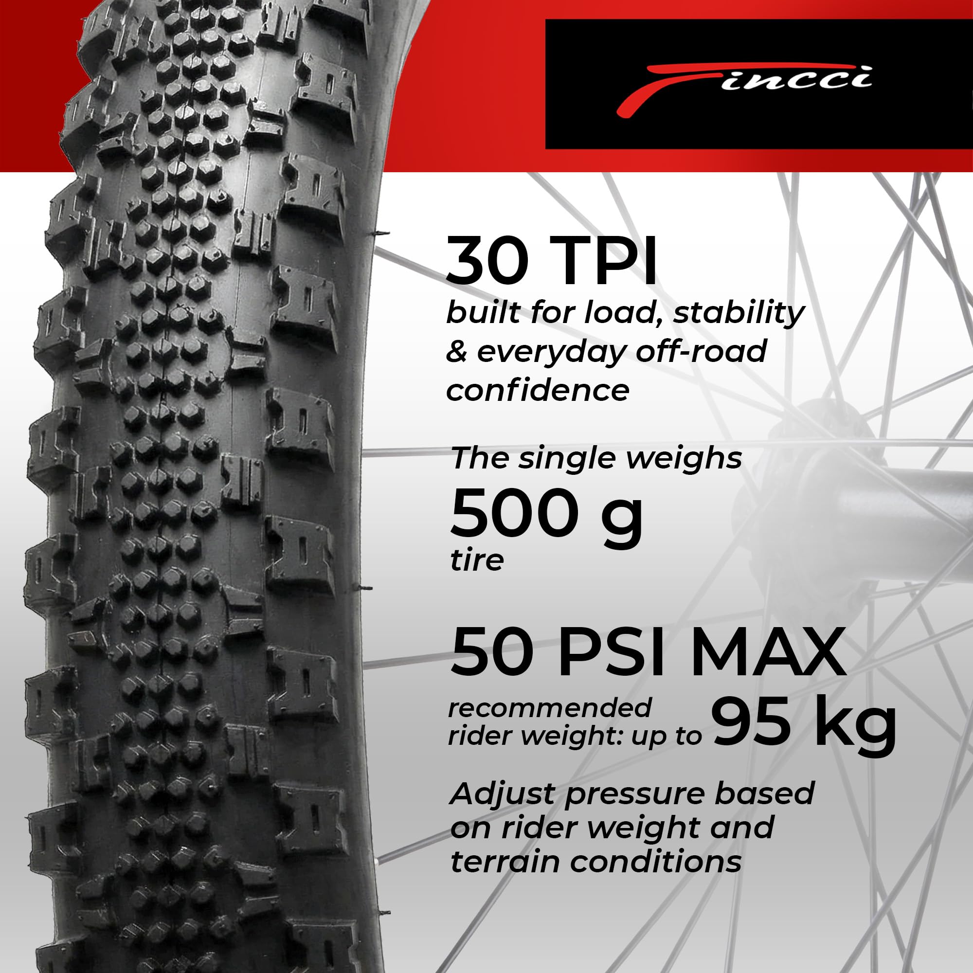 Fincci Pneu Gravel 700x38c 40-622 Pliable 30 TPI Anti-Crevaison (Lot de 2) | Pneus Gravel Pliables 700x38c, ETRTO 40-622, 30 TPI et Protection 1 mm - Pour Route, VTT, Hybride et VAE - Lot de 2