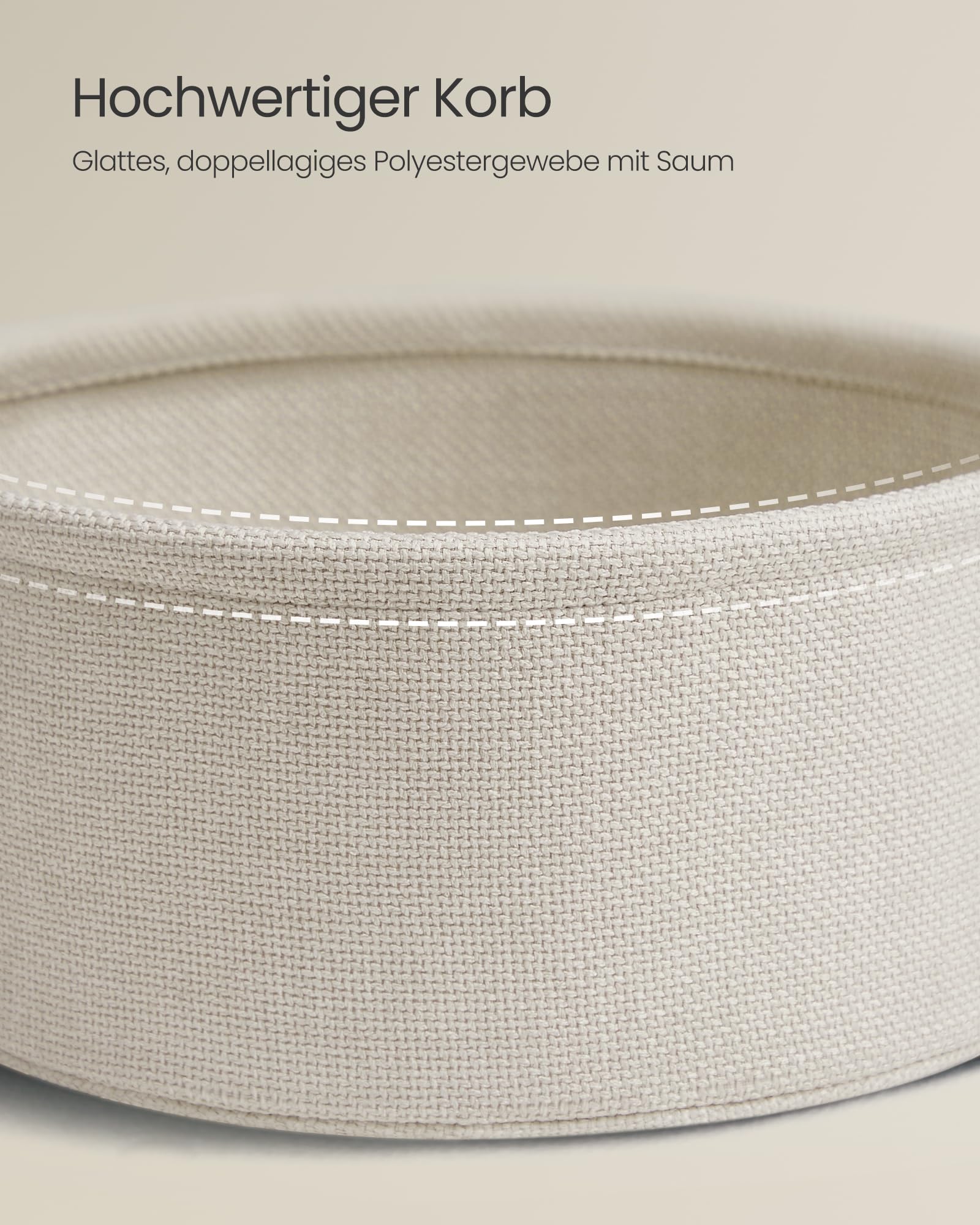 VASAGLE LILEA Beistelltisch rund mit Steckdose, Stauraum, naturbeige-cremeweiß LET228LL01