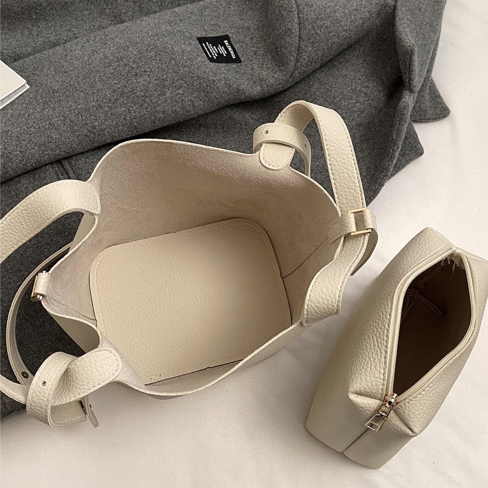 Elegante Make-up-Tasche for Damen, modisches Umhängetaschen-Set mit großer Kapazität for die Arbeit, den täglichen Gebrauch, lässig, trendig, vielseitig(Light Brown)