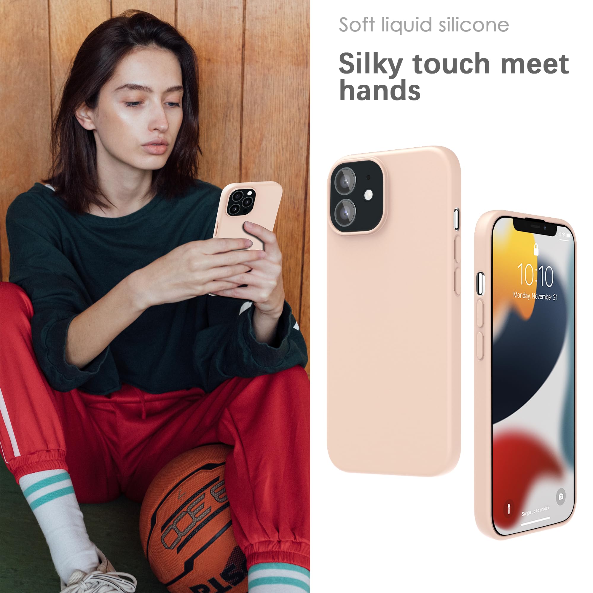 YATWIN Silicone Case for iPhone 12/12 Pro, Soft-Touch, Shockproof, DustProof - Image 4