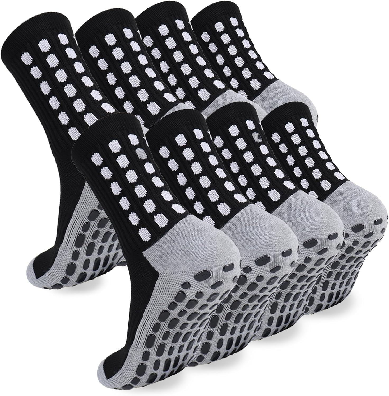 2/4/6 Pairs Men's Soccer Socks Grip Pads Non Slip Football Baseball Soccer Socks for Men Women