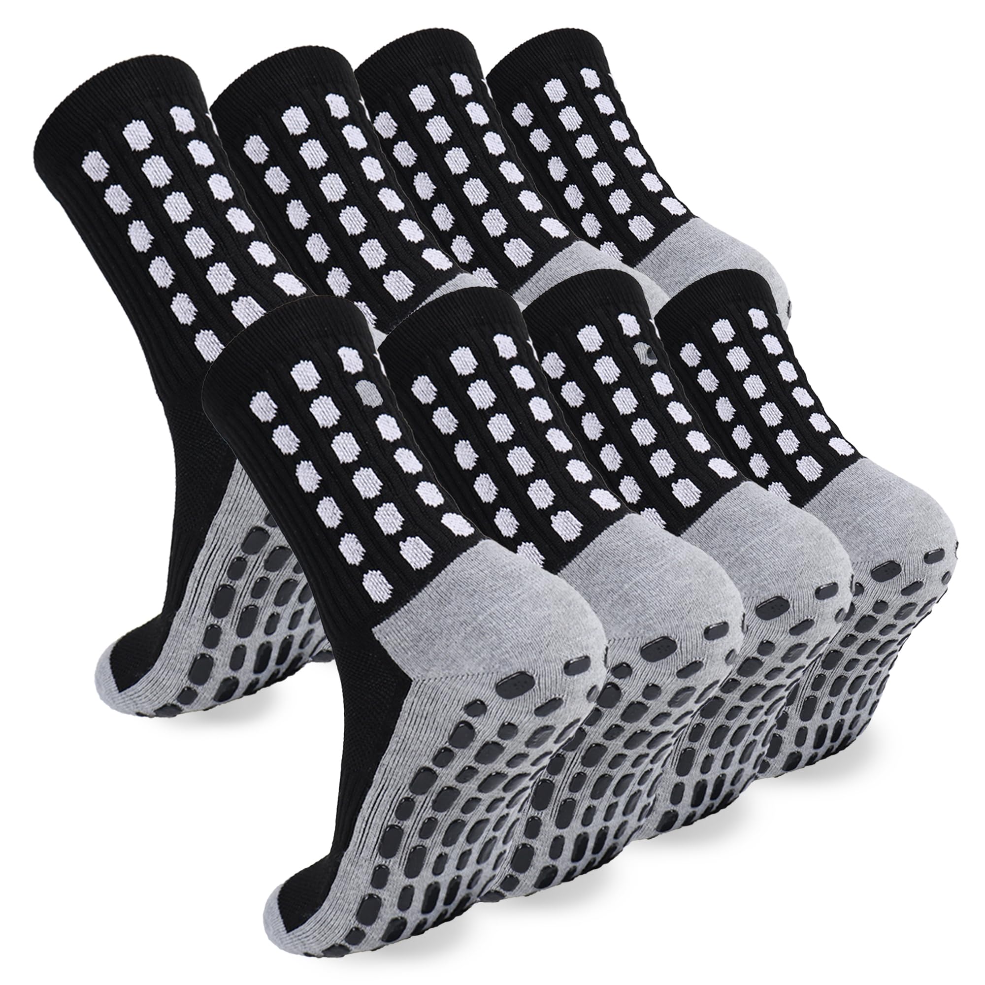 ZXOLDZX 2/4/6 Pairs Men's Soccer Socks Grip Pads Non Slip Football Baseball Soccer Socks for Men Women