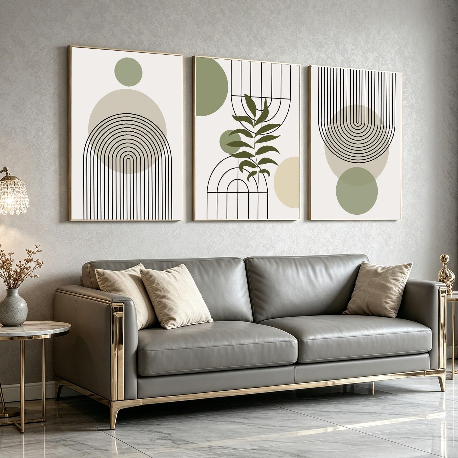 BDKCYO Cuadros murales para sala de estar, imágenes modernas de geometría abstracta, póster artístico, decoración de pared, sin marco (líneas B, 60 x 90 cm)