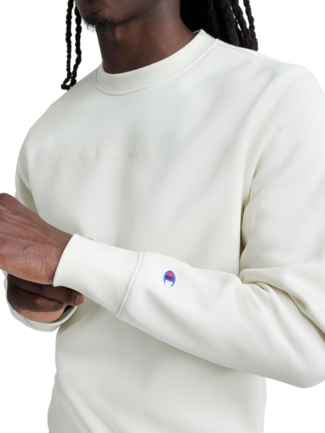 Champion Men's Crewneck Fleece Sweatshirt, Standard Fit, Midweight, Script Logo, Available in Regular and Big & Tall