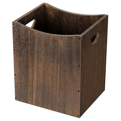 Juego de 2 basureros de madera de 5.3 galones, cesta de basura de 5.3 galones, accesorios de baño, contenedor de basura grande y simple para cocina,