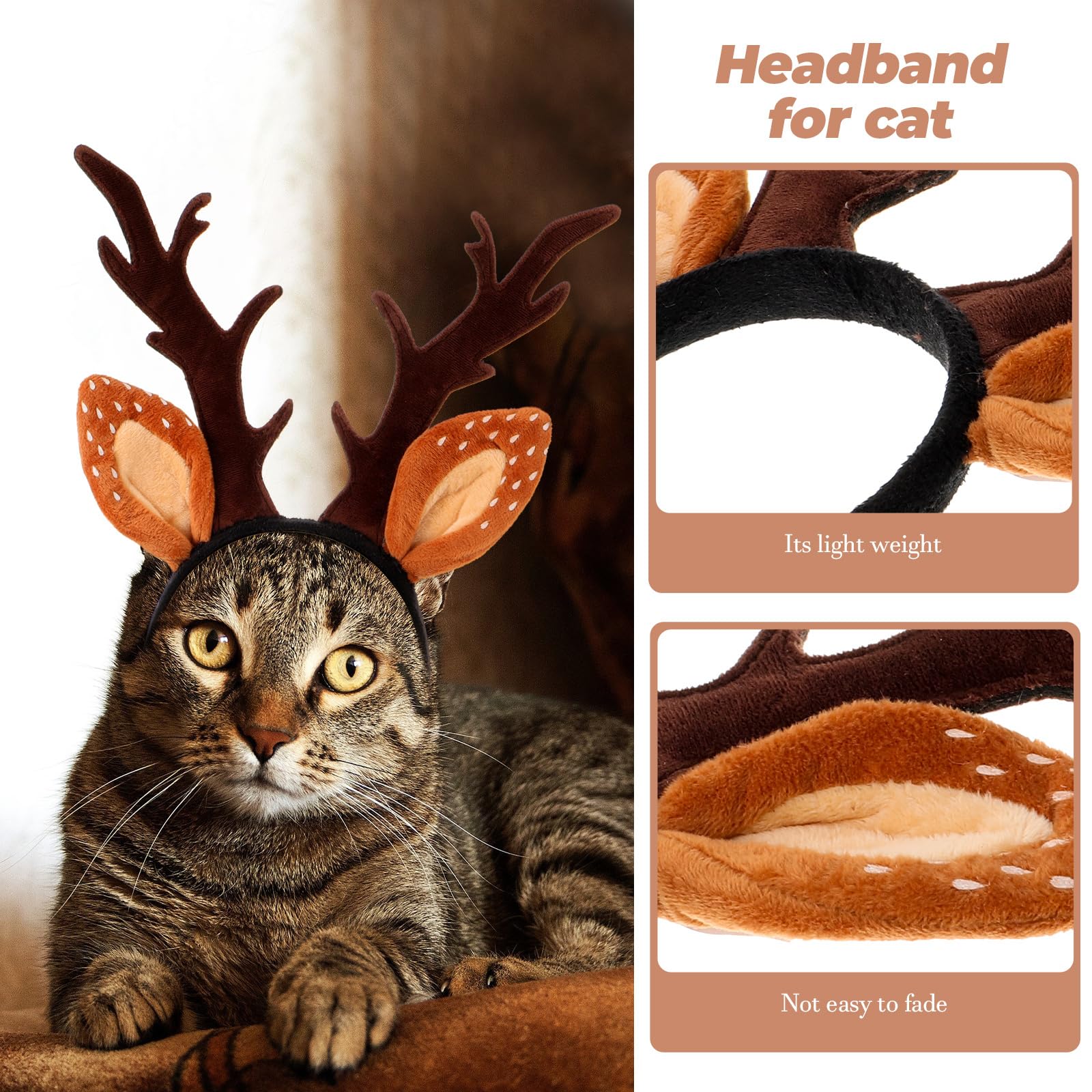 OSALADI 2 stuks hond kerstoutfit hond rendier gewei hoofdband met licht kat outfit puppy kostuums voor Halloween Kerstmis feest