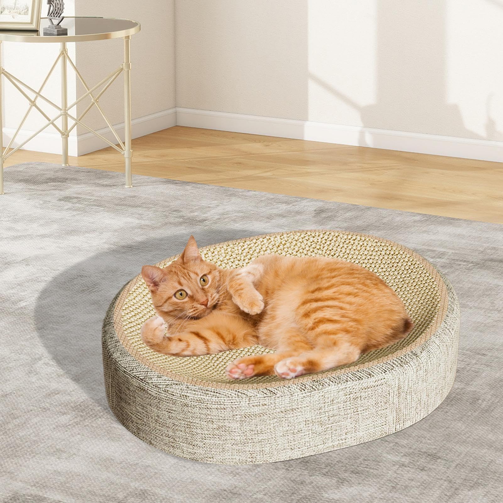 Tapis Griffoir Chat Lit Tressé En Sisal Naturel Griffes Repos Gym | Panneau Griffoir Pour Chat Intérieur Protection de sol et protège-meuble pour l'extérieur, chambre, salon, coin, fenêtre,