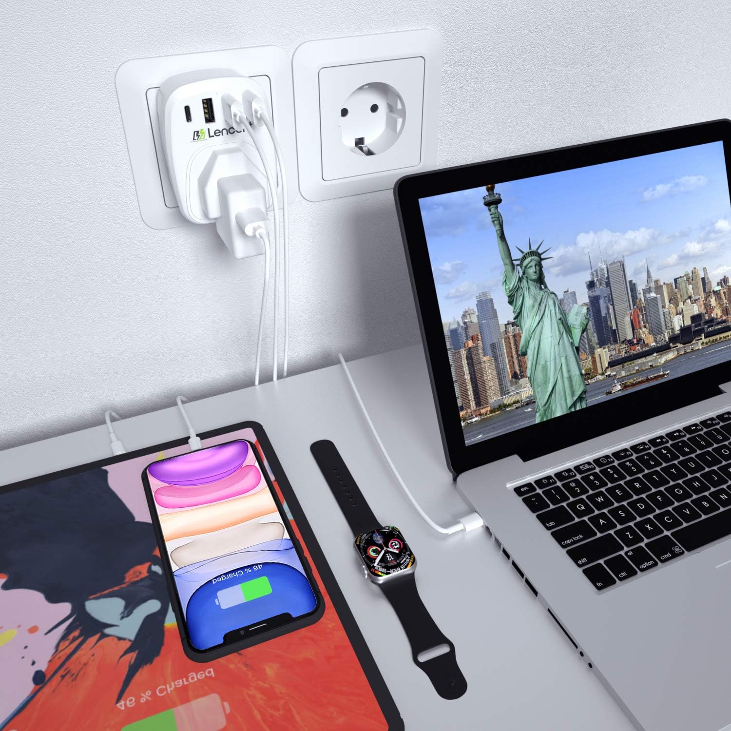 Buy 2 Packs UK to EU Euro Europe Plug Adapter, LENCENT European Travel