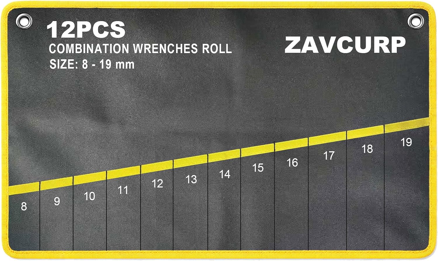 Wrench Roll Up Pouch Metric 12 Pockets (8-19mm) Wrench Organizer