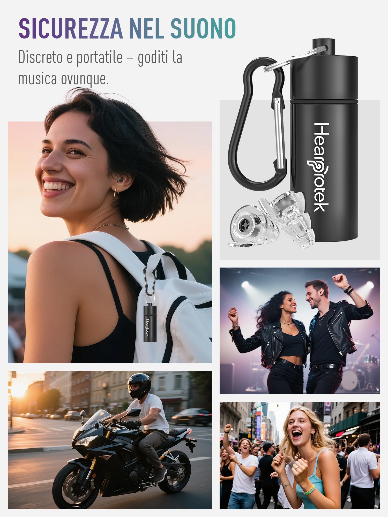 Hearprotek Tappi per orecchie antirumore, 2 paia riutilizzabili protezione dell’udito ad alta fedeltà tappi orecchie musica per la riduzione del rumore,le feste, i festival e i concerti,aereo(nero)