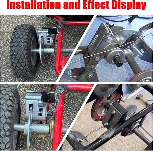 Vista 20 de GREHUA Go Kart Kit de freno compatible con Yerf-Dog Manco 9598 9597 ASW Bristers Airheart MB-1, pinza de freno de disco mecánica con soporte