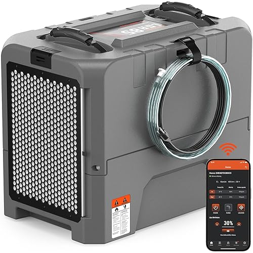 Abestorm Smart WiFi LGR85 Commercial Dehumidifiers with Pump, 180 PPD Industrial Dehumidifier for Basement, Crawl Space, Warehouse, Auto Defrosting, APP Control, 5 Years Limited Warranty