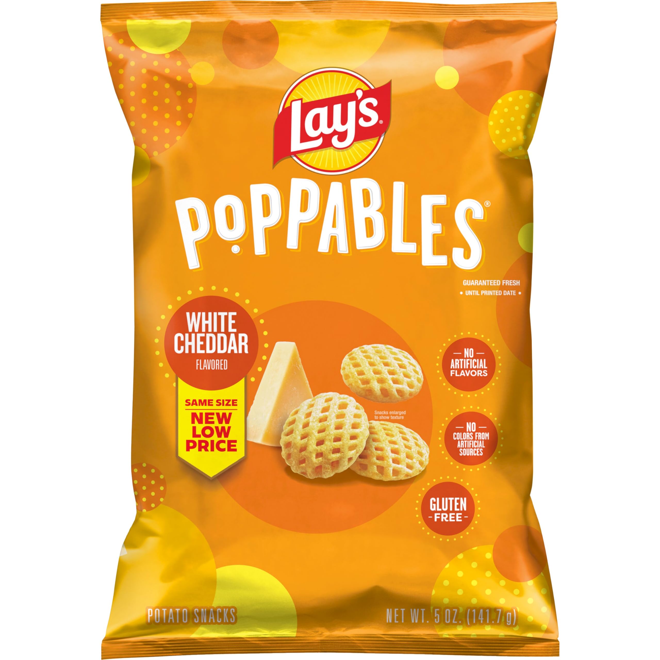 Amazon.com: Lay's Poppables White Cheddar Flavored Potato Snacks, 5 Oz