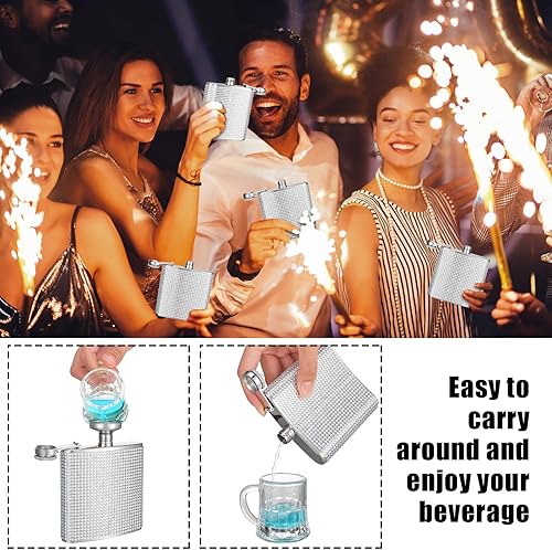 Miniatura 6 de Yaomiao 2 piezas de frasco para mujer, botella de pulsera creativa de 3.5 onzas, botella de agua de diamantes de imitación de 6 onzas, botellas de