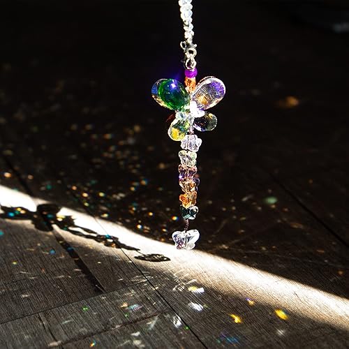 Miniatura 5 de H&D HYALINE & DORA Dijes para espejo retrovisor para automóvil, adornos de cristales, prismas colgantes, atrapasoles Fengshui, colgante de arco