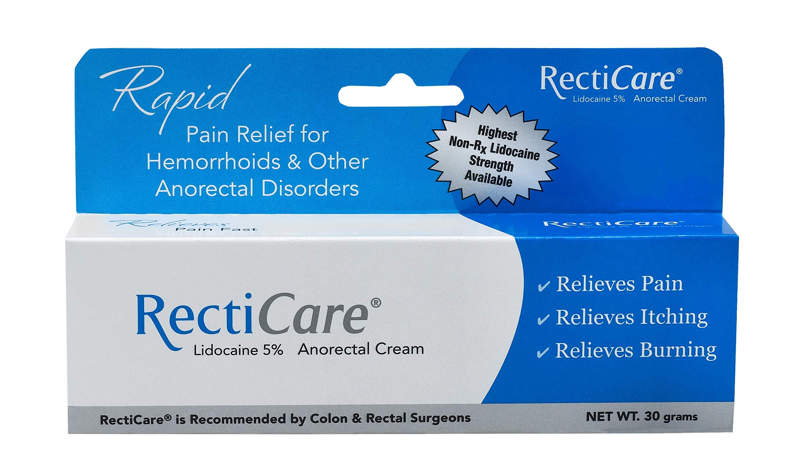Buy RectiCare Anorectal Lidocaine 5 Cream Topical Numbing Cream for