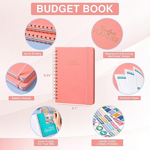 Miniatura 2 de Agenda de presupuesto  Libro de presupuesto con organizador de facturas y rastreador de gastos, 6.1 x 8.25 pulgadas, planificador de finanzas sin