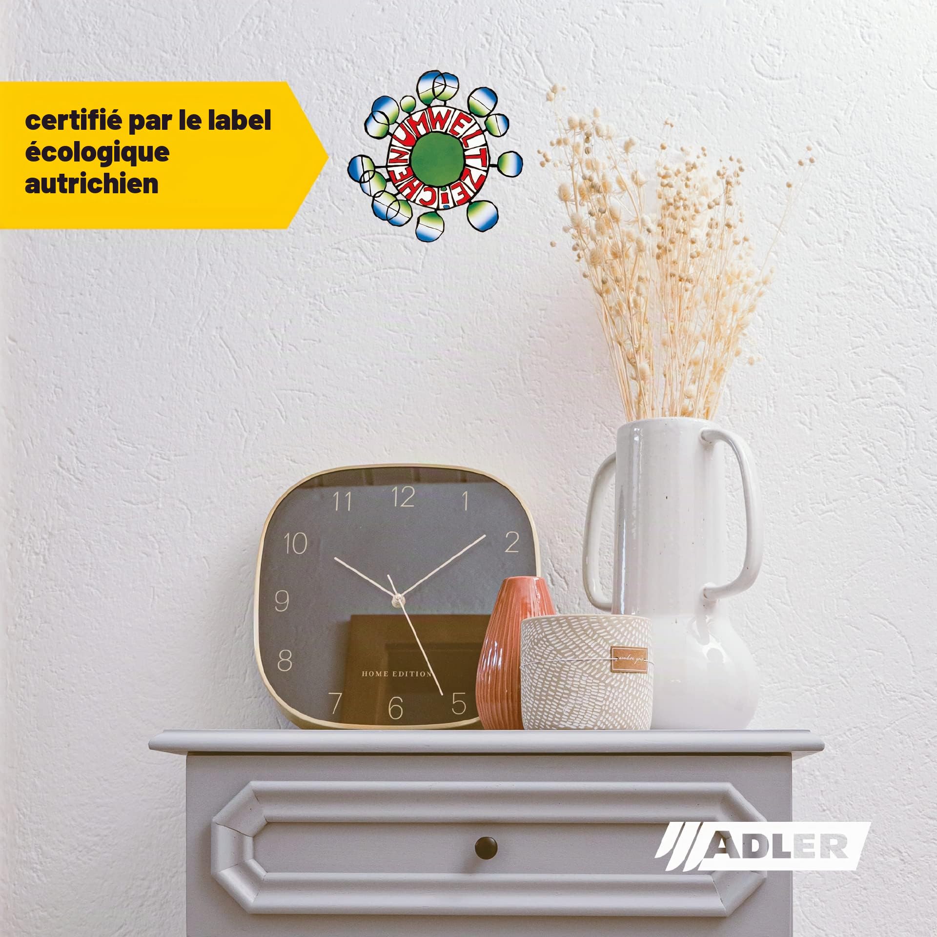 ADLER Peinture minérale au silicate blanche inodore pour l'intérieur - 14 kg - Sans solvants, plastifiants ni conservateurs