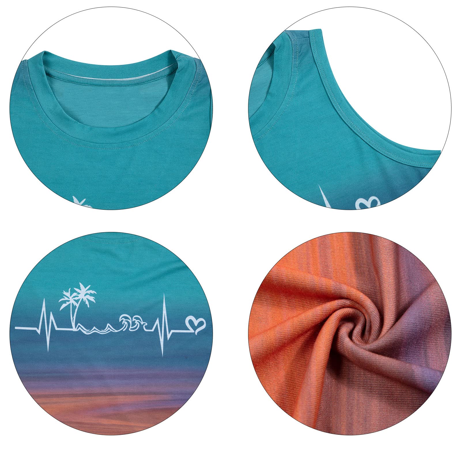 ALLTB Canotte da spiaggia da donna onde da spiaggia camicia senza maniche Hawaiian Ocean Vest Heartbeat Tank Summer Family Vacation Tanks