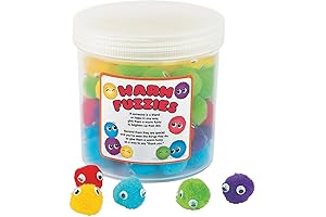Warm Fuzzies Pom Pom Critters 100-Piece Bulk Pack of Eye-Catching Educational And Classroom Activities