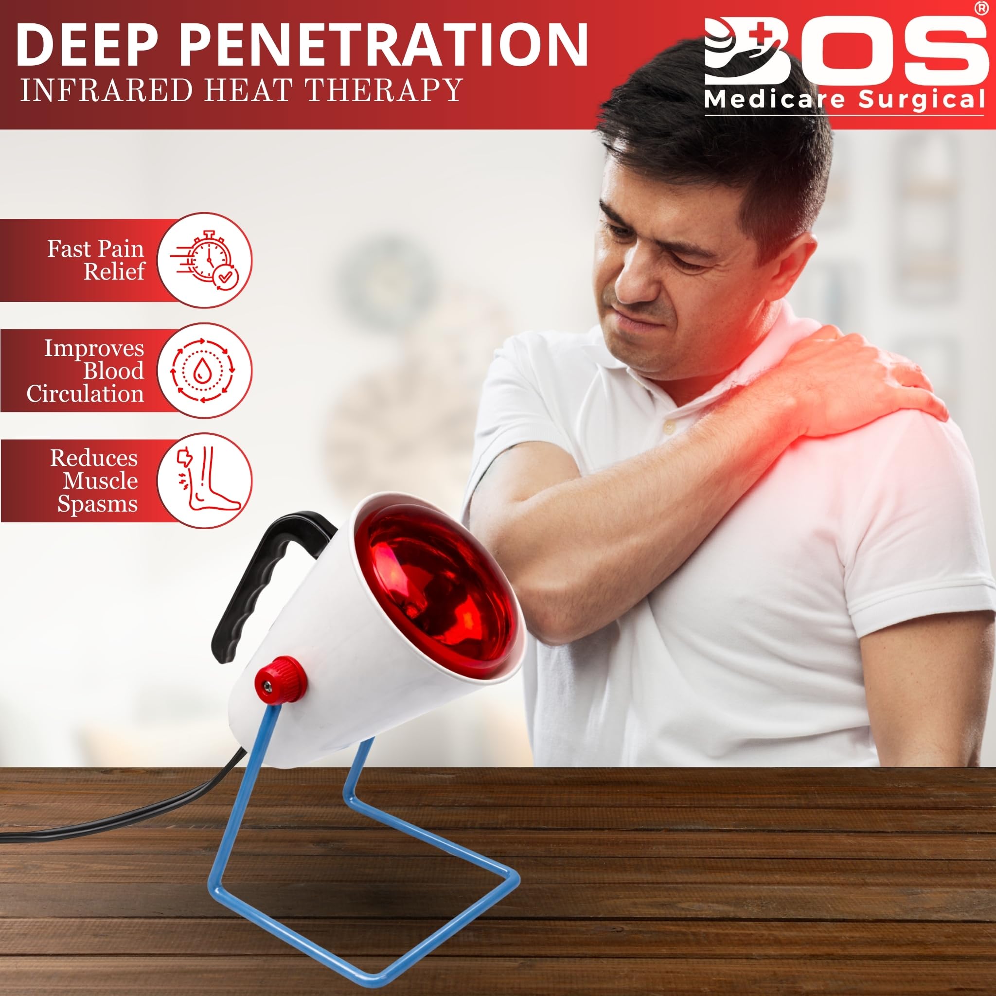 BOS Medicare 800-A Infrared Heat Lamp | Deep Penetrating Heat Therapy for Muscle Pain, Arthritis, and Stress Relief-Lamp-01 2