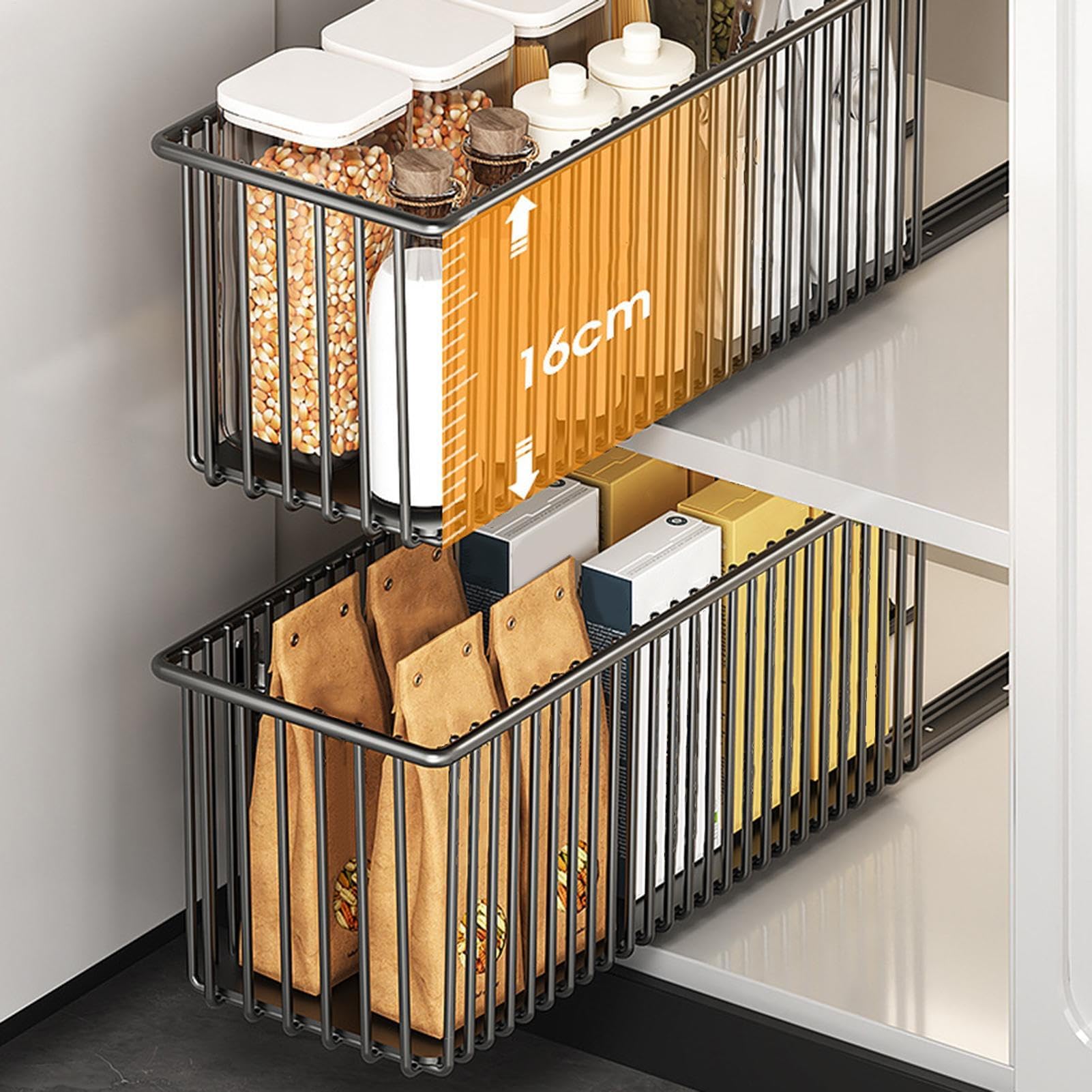 nizadores Extraíbles para Hogarnizador Extraíble De Cajones Para Gabinetes - Estante Y Cesta De Almacenamiento Para Despensa Armario Baño Cocina Appartamento Restaurante Solución De nizaci