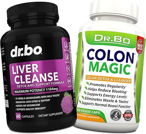 Suplemento de apoyo desintoxicante para limpieza del hígado y colon – Píldoras limpiadoras intestinales naturales para hinchazón intestinal y alivio