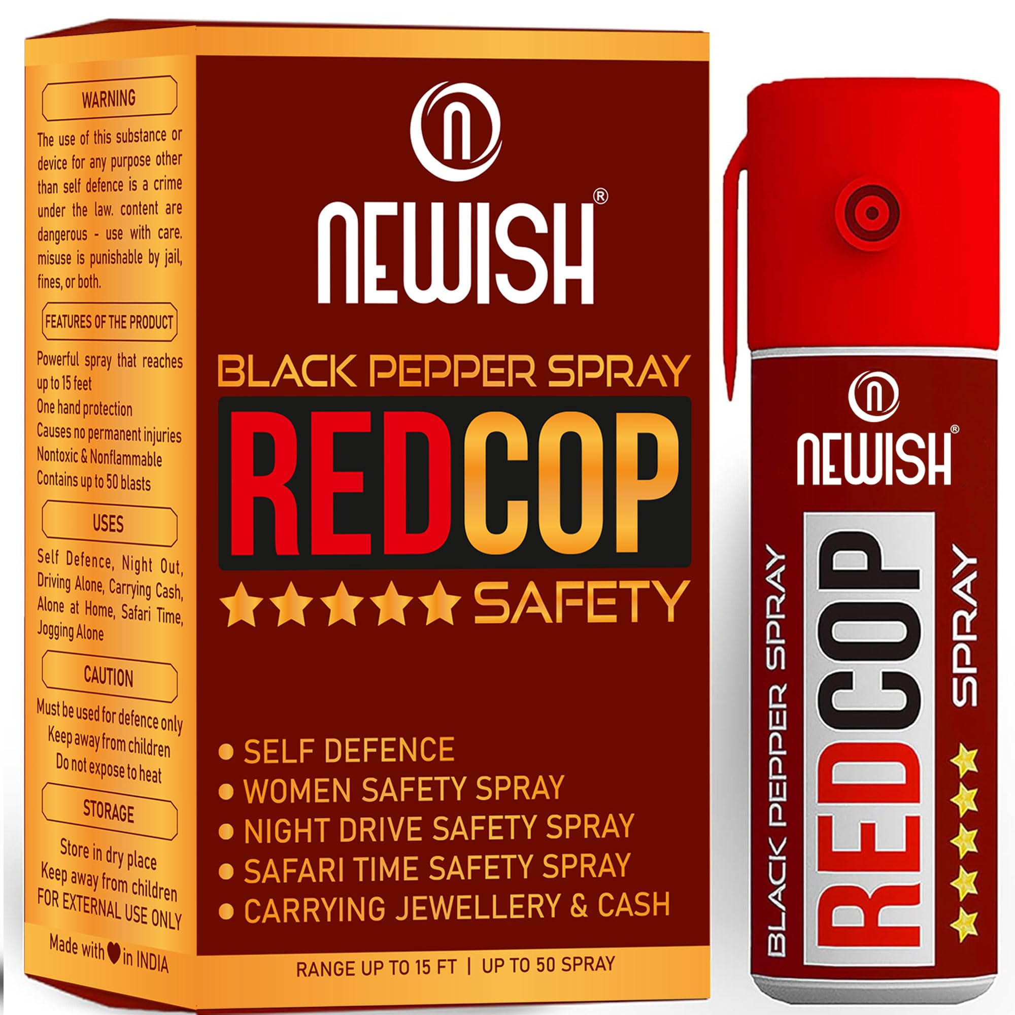 NEWISH Black Pepper Spray for self Defence Small Pocket Size - Reliable and Effective Self-Defense 50 Time Spray (B07NJNT72H) Amazon Price History, Amazon Price Tracker