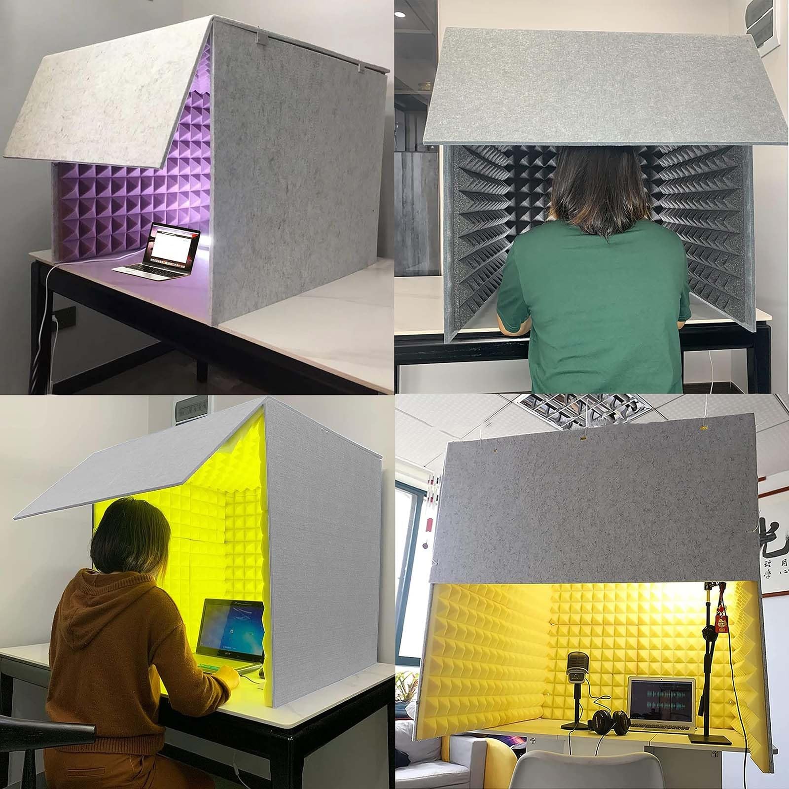 Studio di Registrazione Portatile - Cabina insonorizzata autocostruita, Microfono e Schermo Acustico per registrazioni in Studio, assorbitore vocale, Adatto per Canto e doppiaggio.
