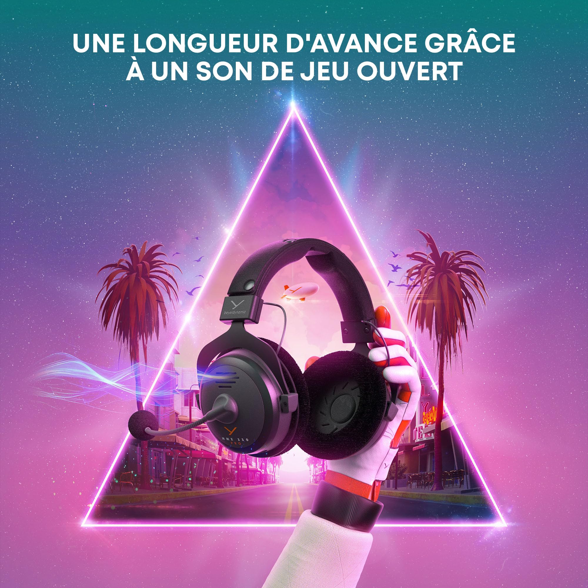 beyerdynamic MMX 330 Pro Casque Gaming Ouvert avec transducteurs Stellar.45 et Microphone à condensateur. Casque Filaire fabriqué en Allemagne.