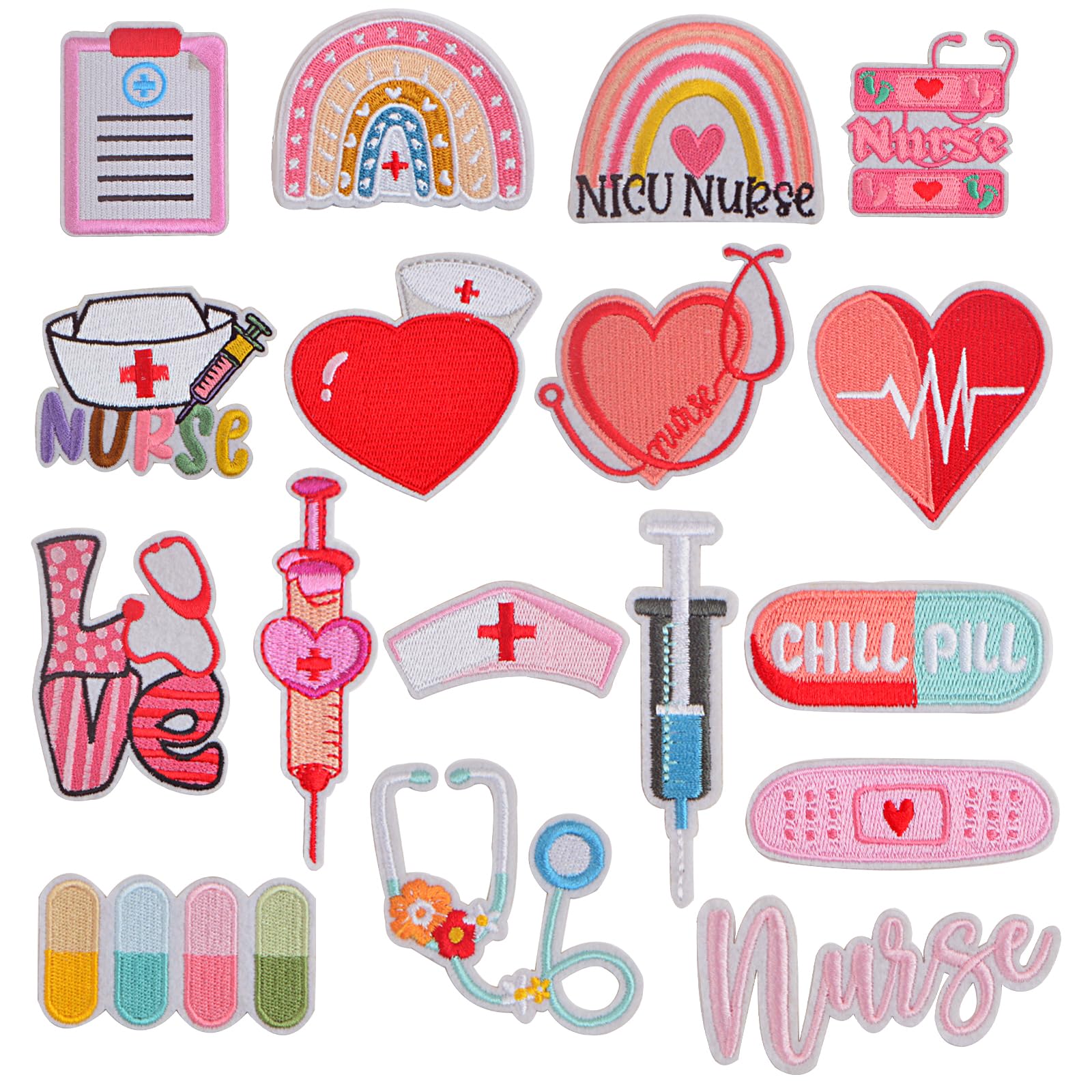 Patch écusson Brodé (thermocollant Ou à Coudre) Ruban Rose Cancer Du Sein 7 X 5,1 Cm