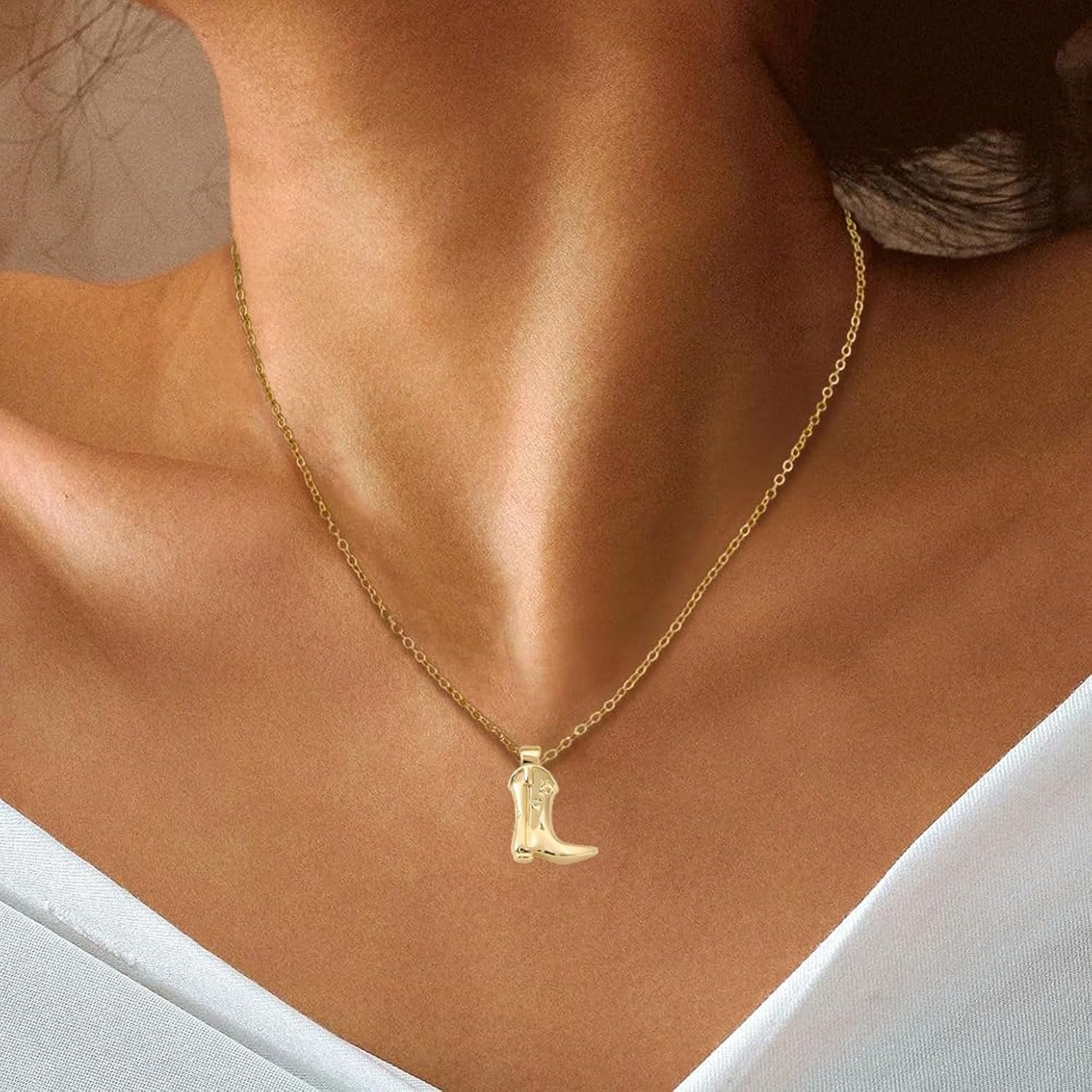 Cowgirl Boot Pendant Necklace for Women Western Cowboy Boots Necklace Cowboy Pendant Necklace Protection Western Jewelry - Image 5