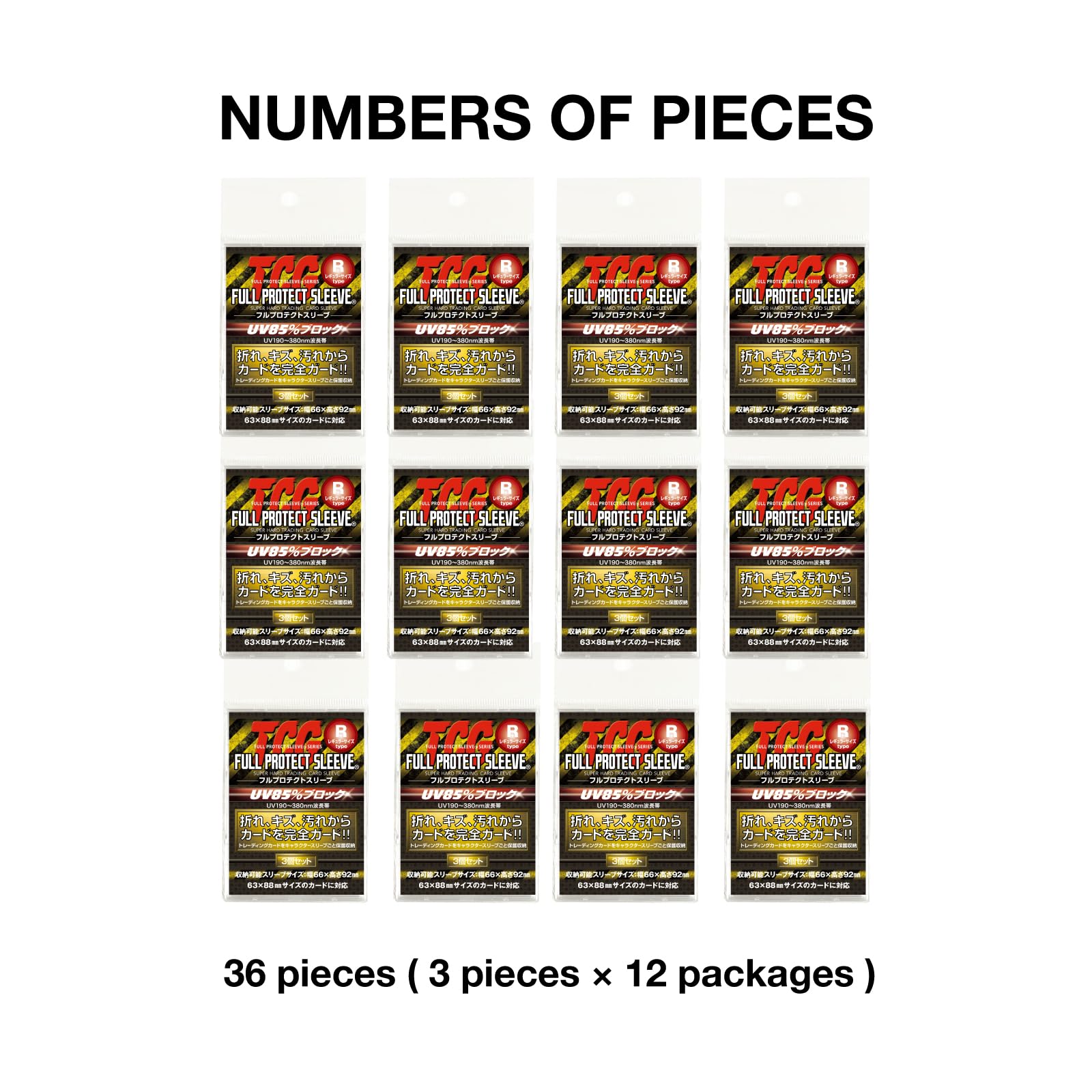 TCG Full Protect Sleeves Klein – 36 Stück, Made In Japan, UV-Schutz Für Sport- & Sammelkarten