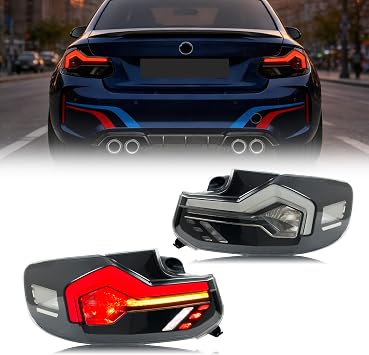 Tail Lights Assembly Compatible with BMW 2-Series F22 F23 F87 Coupe 2014-2017 2018-2020 Start-up Animation Sequential Turn Signal Rear Lamps Accessory