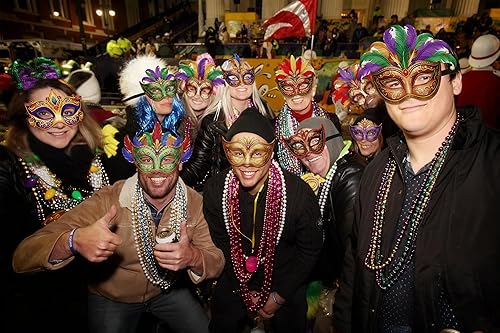 Miniatura 6 de Juego de 16 máscaras de Mardi Gras a granel decoraciones de fiesta de carnaval (fieltro)